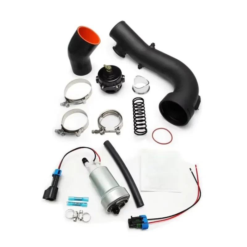 50MM BOV Air Intake Turb*o Charge Hard Pipe Kit for N54 with 450LPH Fuel Pump and Install Kit for Walbro E85 Racing