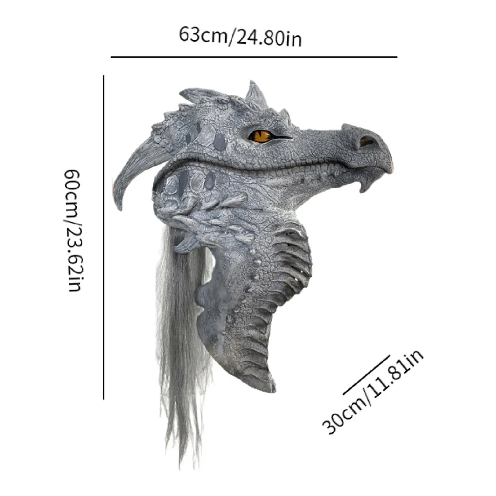 Máscara de dragão cosplay traje capa de cabeça para festival fantasia vestido carnaval