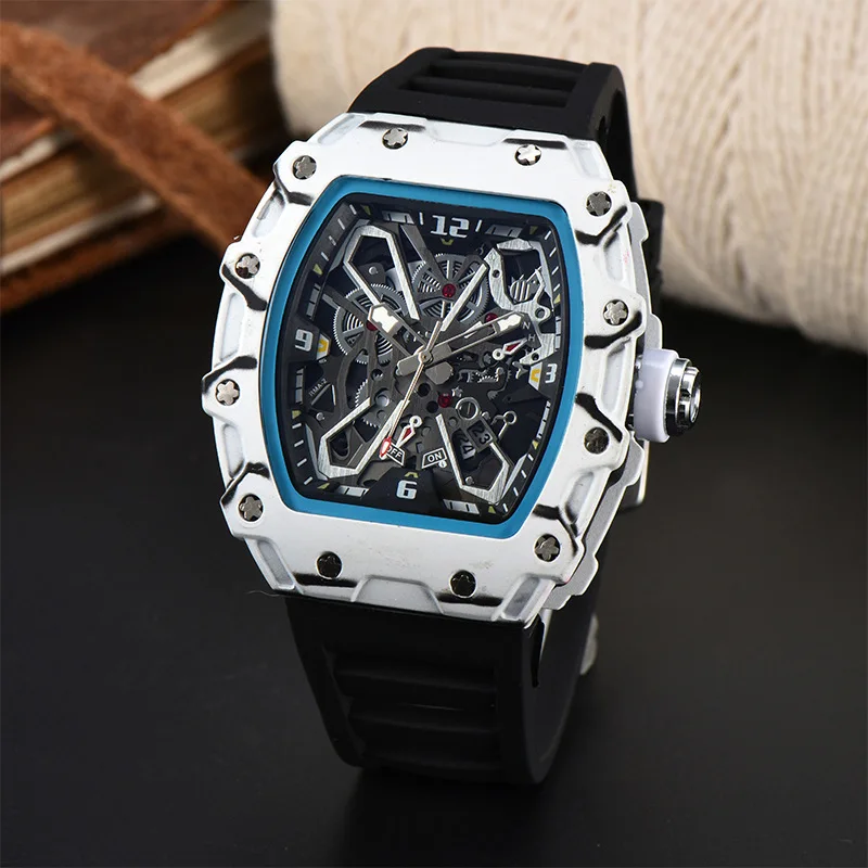 Foreign trade new men's watch wholesale color line hollow dial quartz watch simple fashion watch spot