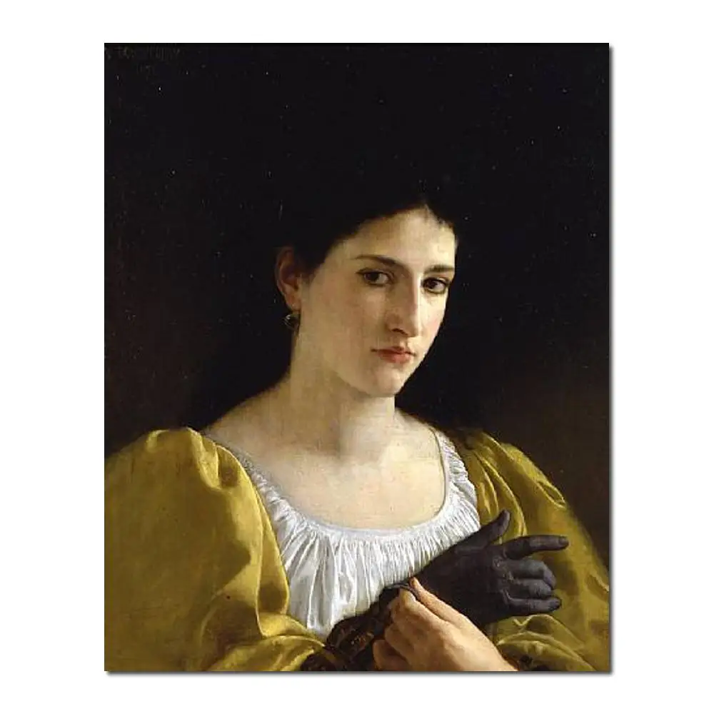 

Lady with Glove by William Adolphe Bouguereau Canvas art Painting High quality Hand painted