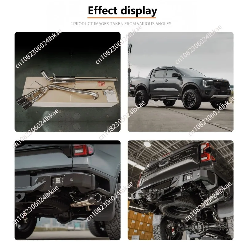 Performance Exhaust System for 2022+ Ford Ranger T9 for Cat Back Carbon Dual Tail Tip Muffler Side Exhaust Pipe