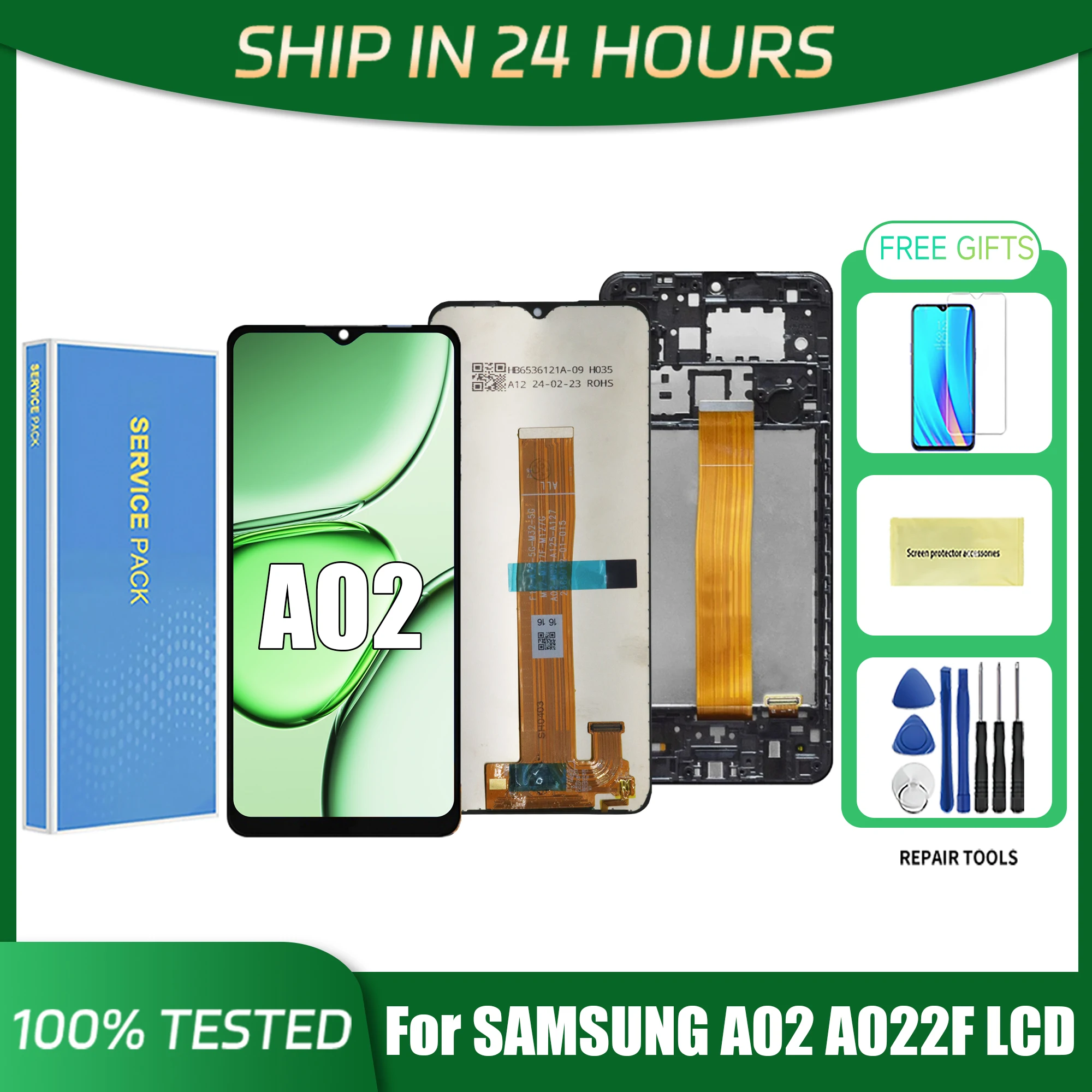 6.5 inch For Samsung Galaxy A02 Display A022 A022M A022F A022G SM-A022F LCD display touch screen with frame assembly Replace