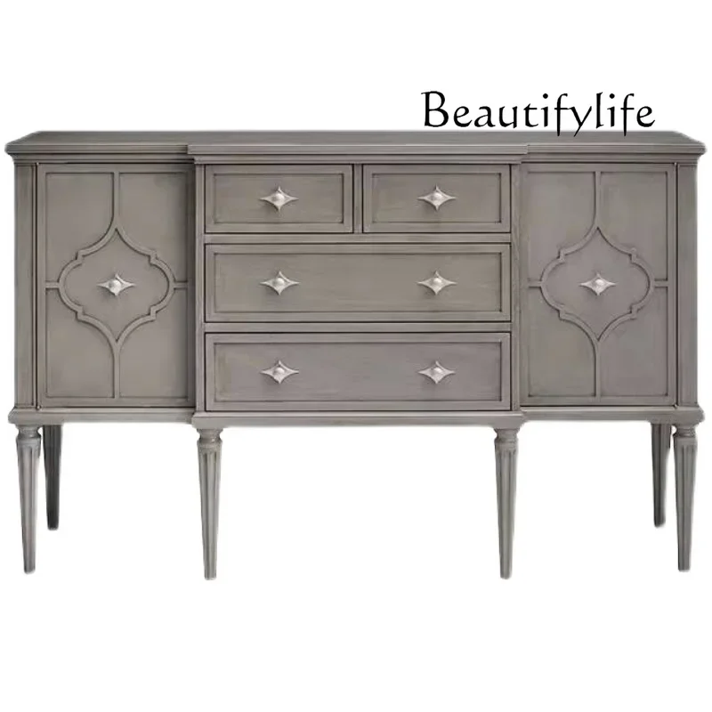 American light luxury high-grade gray antique entrance, living room, dining side, storage, foyer, entrance entrance table