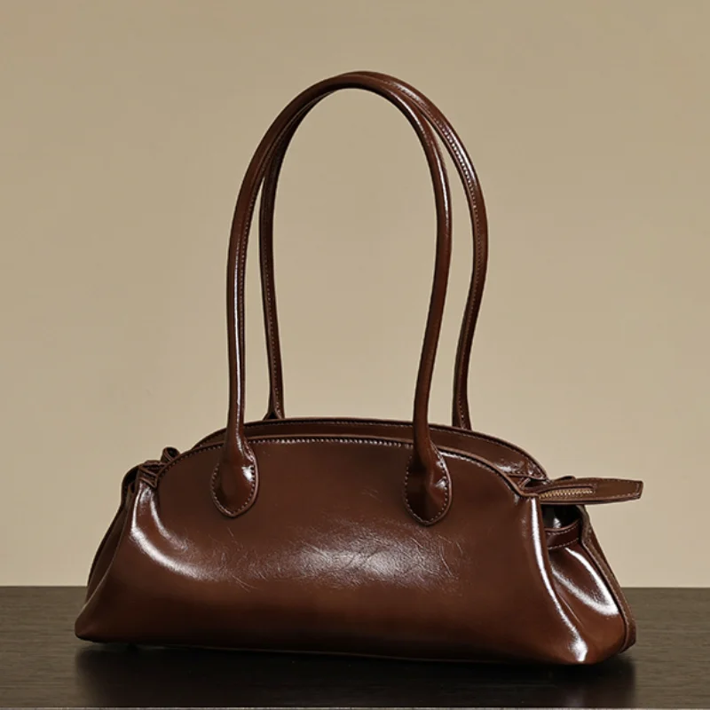 

Brand Luxury Bowling Bag New Korean Version Niche High-end Women's Handbag Simple Fashion Large-capacity Shoulder Underarm Bag