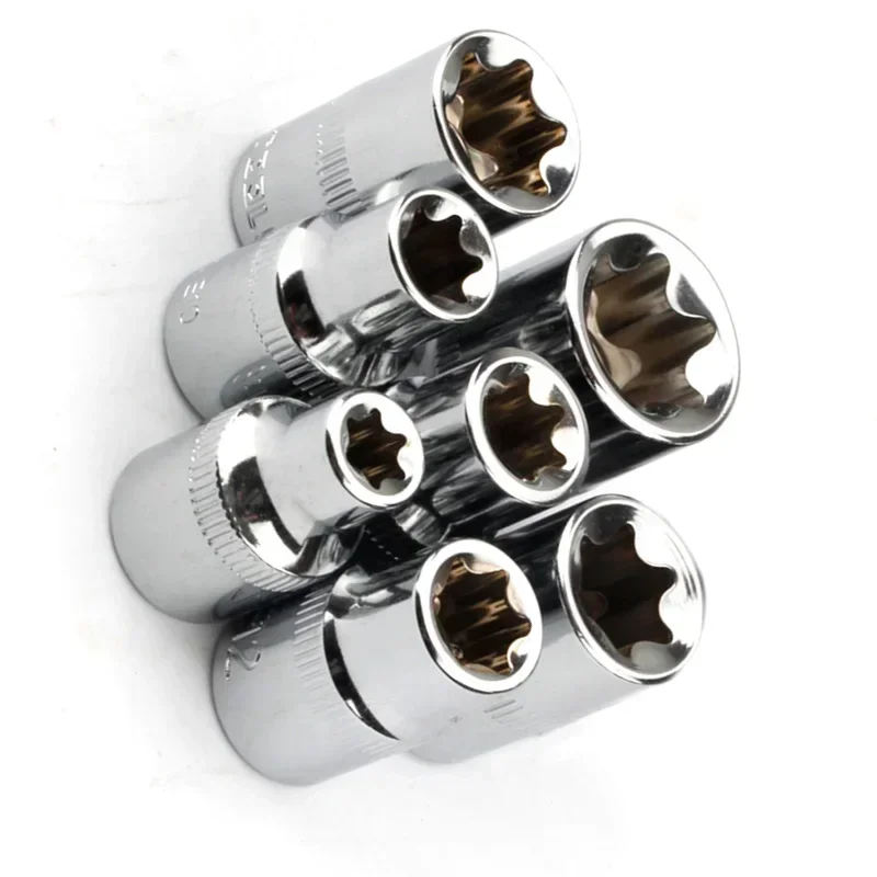 7pcs 38 Inch For Torx Star Socket Set E Type E8 E10 E11 E12 E14 E16 E18 E20 Hand Tool for Automotive and Heavy Duty Equipment