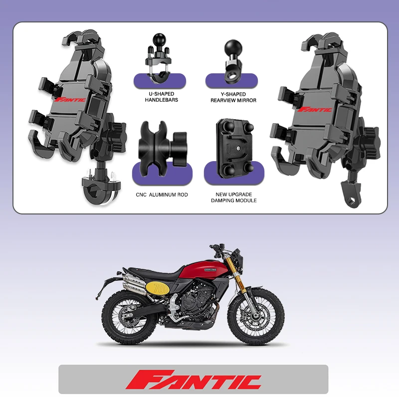 

For FANTIC CABALLERO FLAT TRACK 125 250 500 RALLY/SCRAMB High-Grade Mobile Phone Holder GPS Stand Bracket Motorcycle Accessories