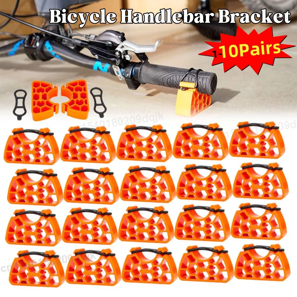 

1-10pair Bicycle Handlebar Bracket Stand Plastic MTB Bike Clip-On Bracket Inverted Parking Rack Anti-friction Bike Repair Tool