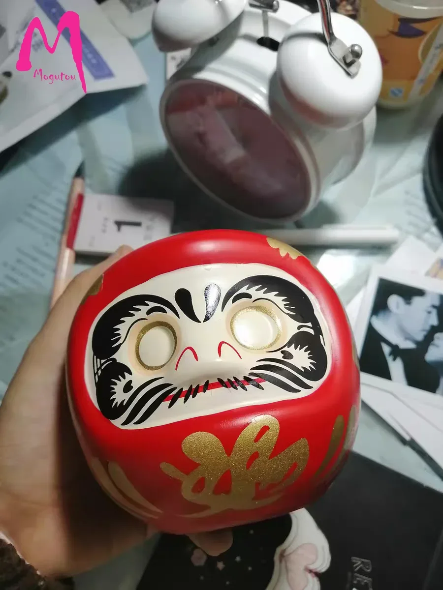 4 Inch Japanese Ceramic Daruma Doll Lucky Cat Fortune Ornament Money Box Office Tabletop Feng Shui Craft Home Decoration Gifts