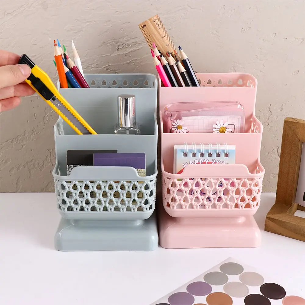 Conteneur de fournitures de bureau pour téléphone debout, porte-brosse de maquillage, boîte de rangement de bureau, porte-stylos