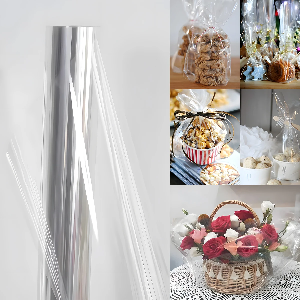 Transparent Flat Open Top Candy Bag OPP Plastic Cellophane Bag Lollipop Packing Cookies Packaging Wedding Party Small Gift Bags