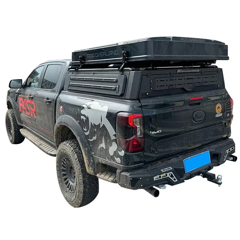 

Legendary Auto Parts 24 New Modified Truck Bed Cover with Retractable Semi-High Three-Door Tailgate Fits Ranger GMC RAM and Isu