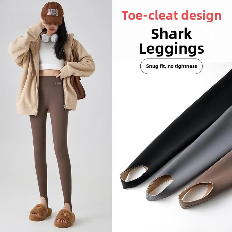 

High-Waist Thiened Fce Yoga Pants Women's Autumn Winter Warm Tummy Control Butt Lifting Long Leggings Polyester Fiber