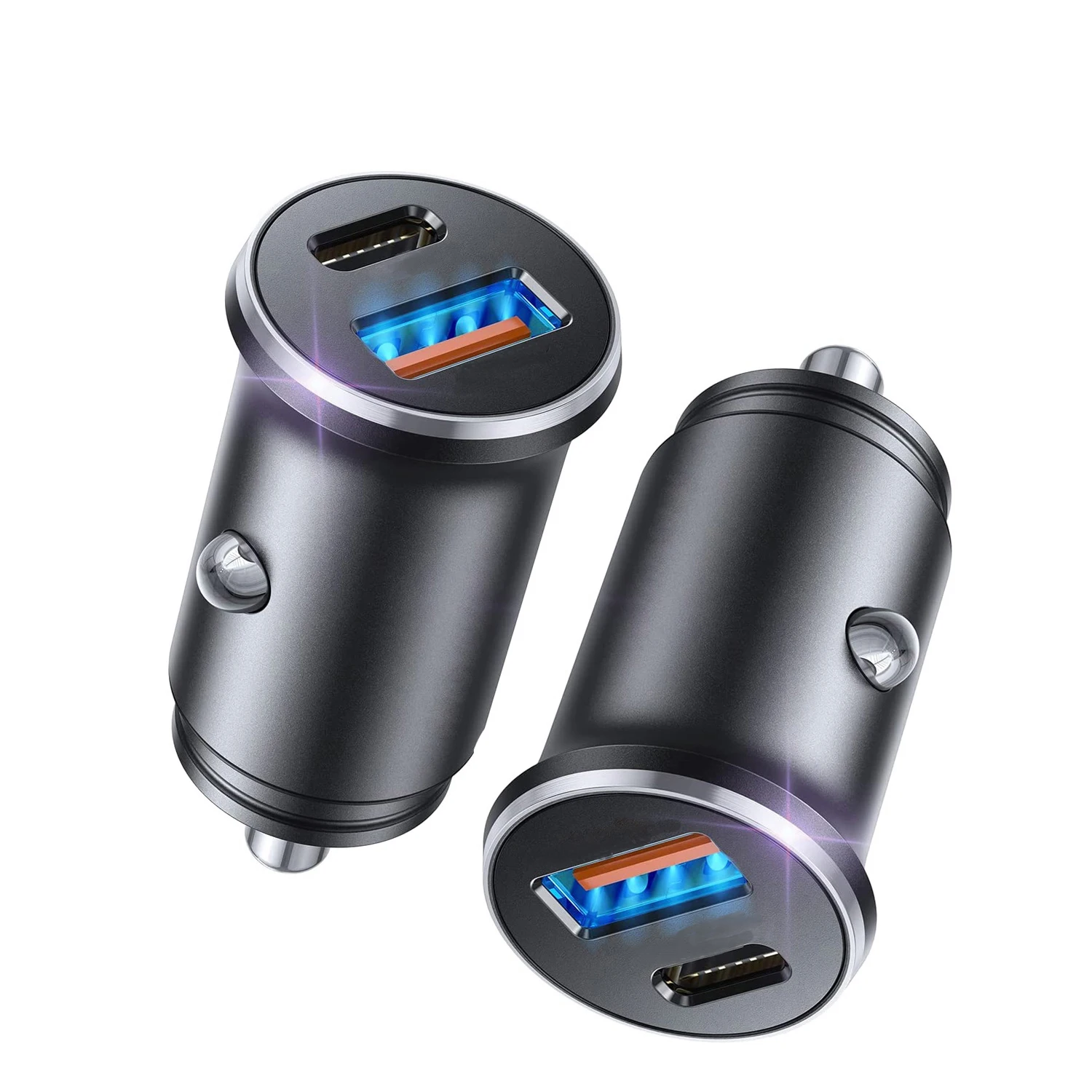 

Mini Car Charger 100W/200W QC3.0 PD 12-24V Lighter Fast Charging Car USB Type C Charger for Xiaomi Samsung Huawei iPhone Power