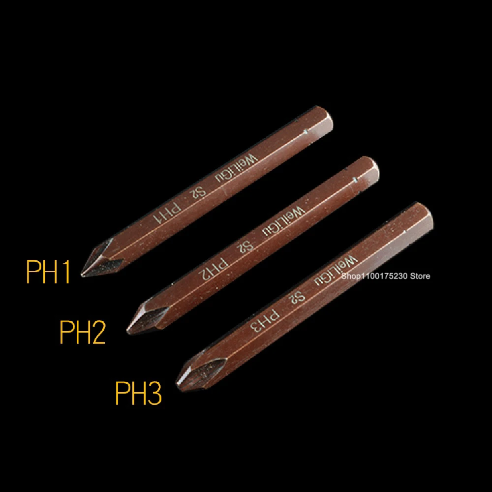 1 stks S2 Staal Impact Duty Schroevendraaier Bit 8mm Hex Shank 80mm Lange PH1-PH4, SL5-SL10, H3-H10, T20-T55 Elektrische/Handboren