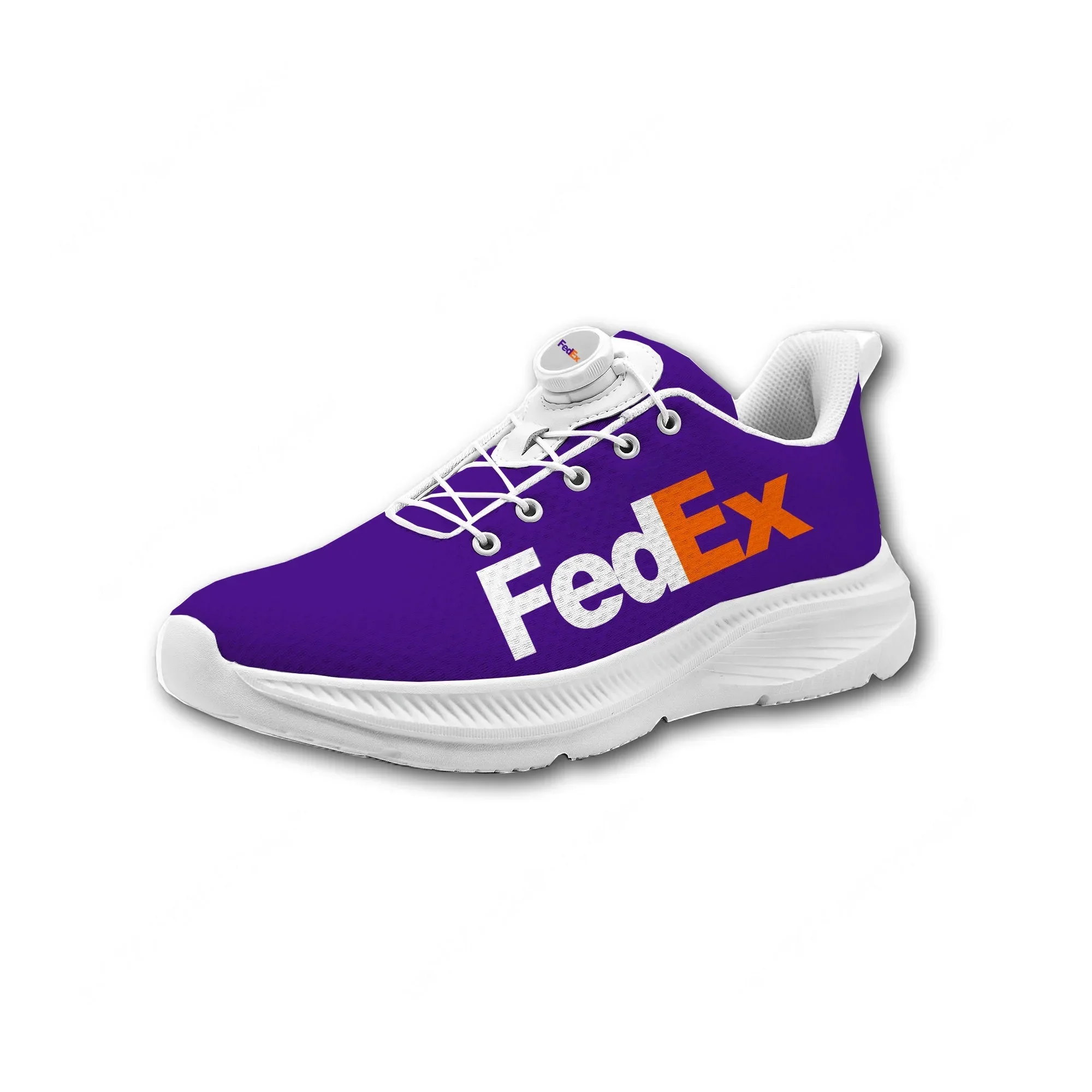 FedEx Mens Womens Hiking Running Shoes Laceless Rotating Button Sports Shoes Casual lightweight Custom Sneaker