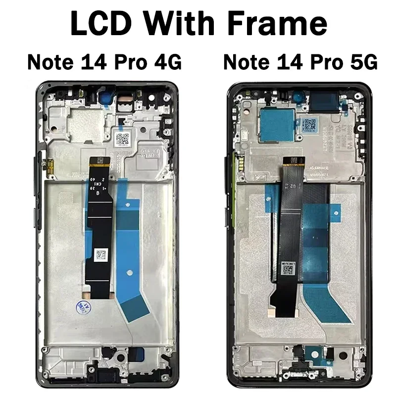 6.67 "AMOLED Note14Pro wyświetlacz dla Xiaomi Redmi Note 14 Pro 4G/5G 24116RACCG 24090RA29G LCD montaż Digitizera z ekranem dotykowym — zdjęcie produktu 3