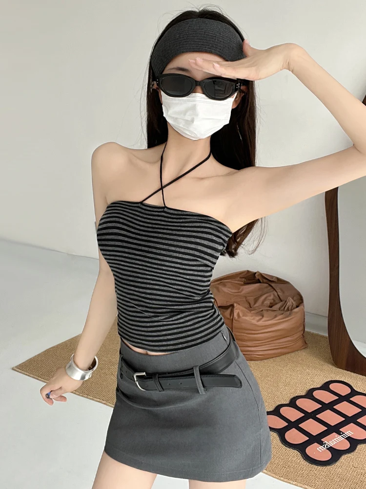 

Эластичный ремень для горячих девушек в американском стиле, винтажный топ для похудения, топ в висящую полоску, цвет Aosphere Sense Blo Butterfl...