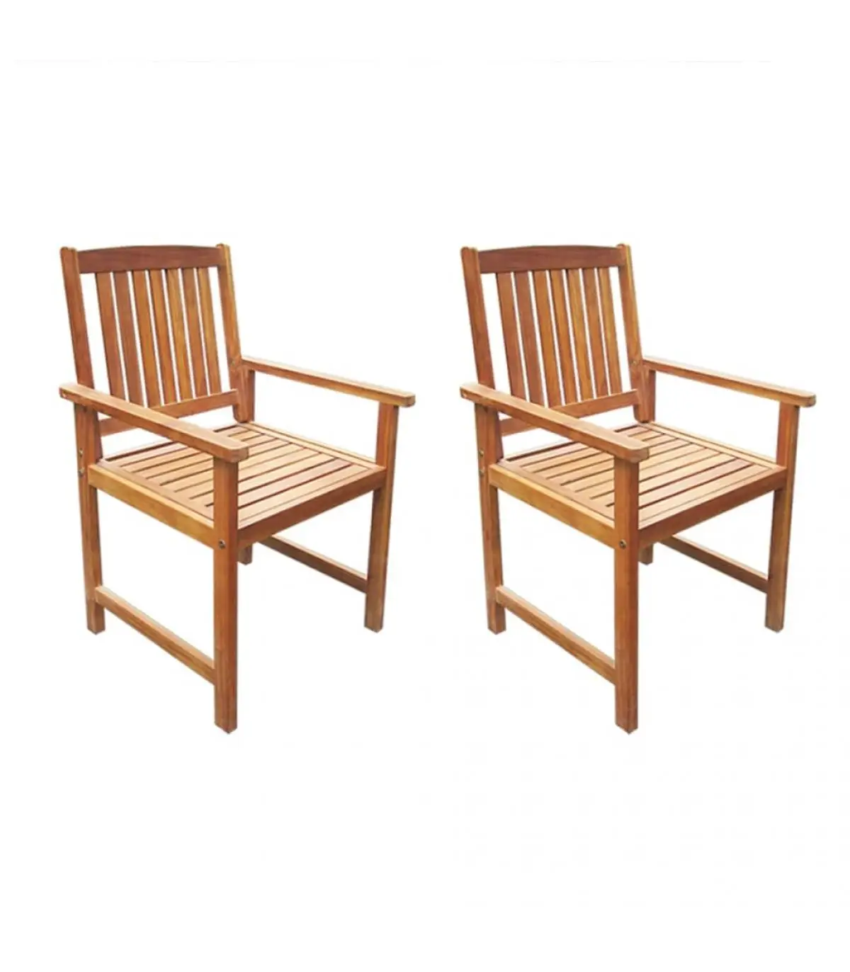 Garden chairs garden chairs 2 units solid wood acacia Brown