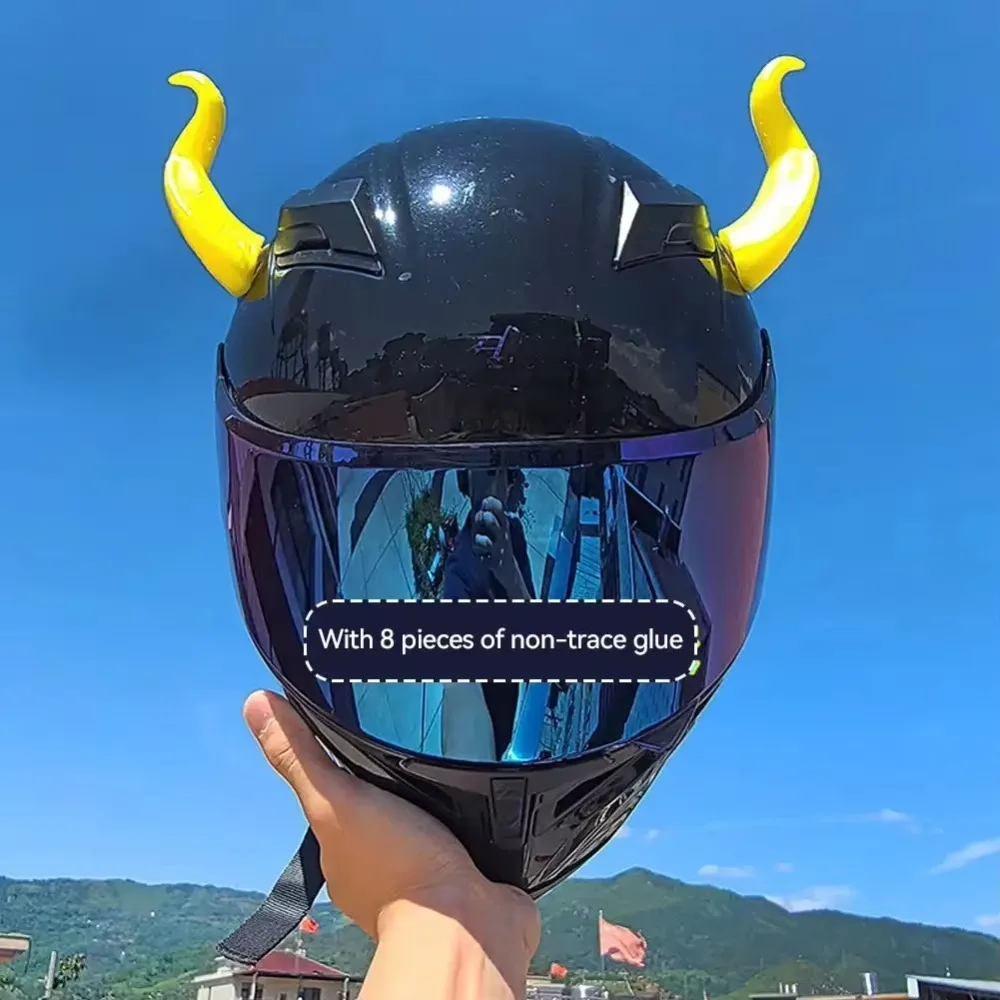 

2 шт. пластиковые рожки для мотоциклетного шлема, самоклеящиеся универсальные уши для мотоциклетного велосипедного шлема, прочный шлем, декоративные аксессуары