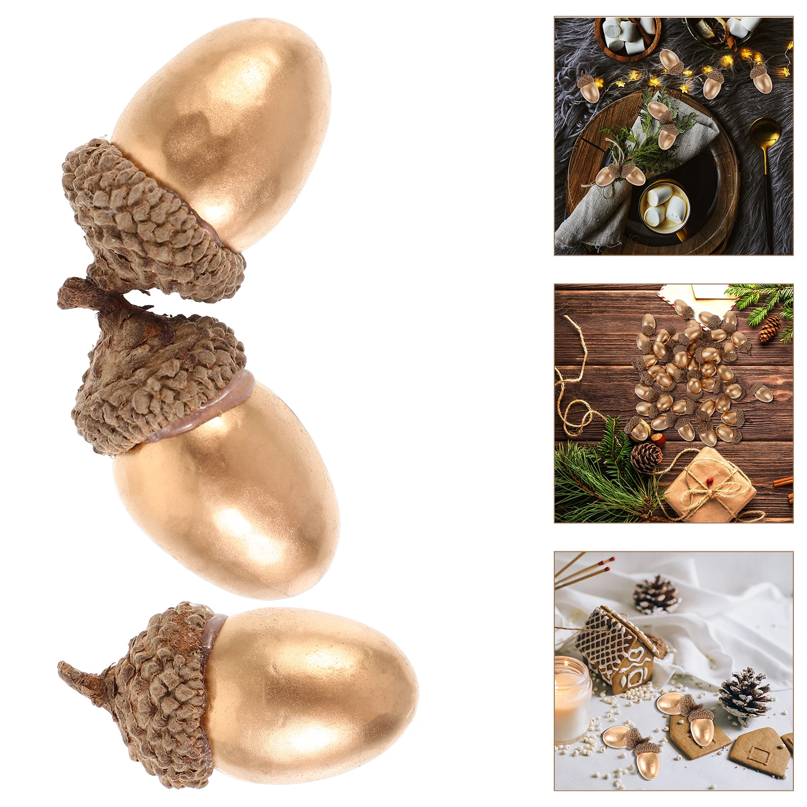 

40pcs Simulated Acorns Fine Material Classic Design Rustic Fall Harvest Decor Home Office Christmas Diy Crafts Wreath Making