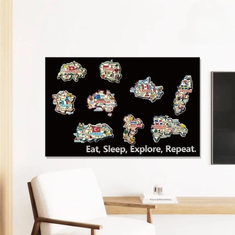 

Изготовленная на заказ металлическая доска для сообщений, магнитный дисплей с фей, деревенский промышленный домашний декор, магнитная стойка на холодильник для путешествий