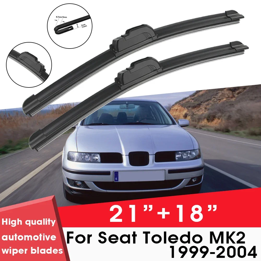 

Car Wiper Blade Blades For Seat Toledo MK2 1999-2004 21"+18" Windshield Windscreen Clean Rubber Silicon Cars Wipers Accessories
