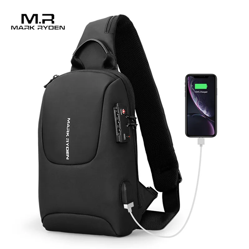 Mark Ryden Sling Bag  Anti-theft TSA Lock Crossbody Bag for Men Shoulder Messenger Bags Male Waterproof Short Trip  Pack