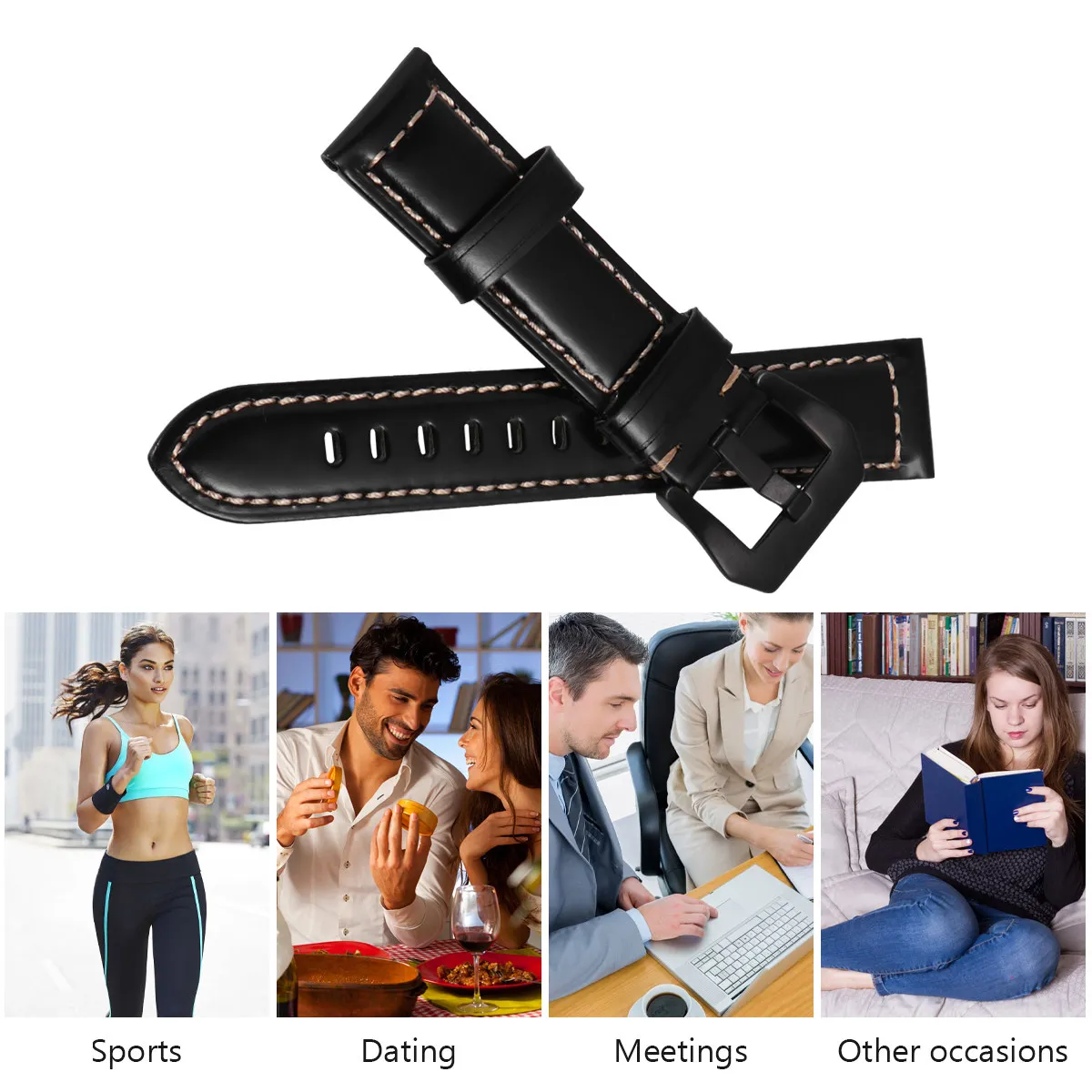 22Mm High Quality Watch Band Replacement Sweat Resistant Comfortable Flexible Wrist Strap for Men Women Outdoors Parties