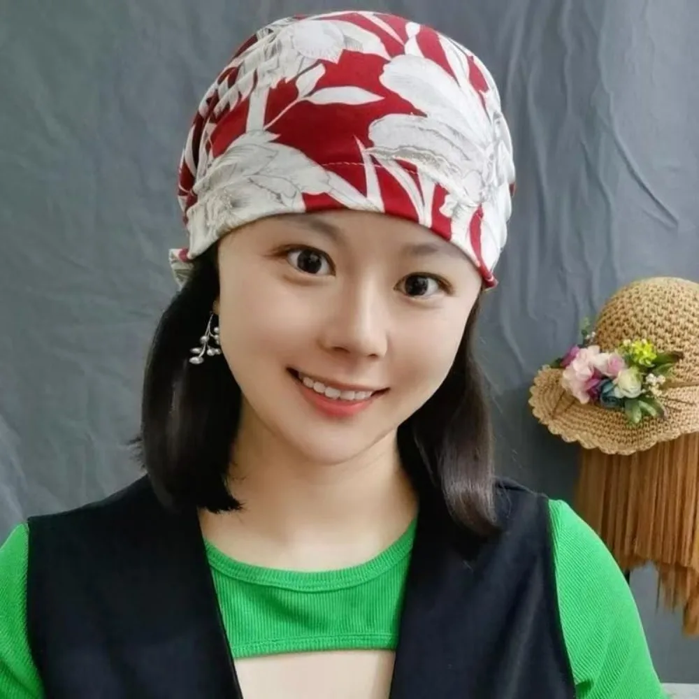 New 10 Colors Floral Print Turban Cotton Head Circumference: 58cm Bandana Chemotherapy Hat Sleep Caps Beanies
