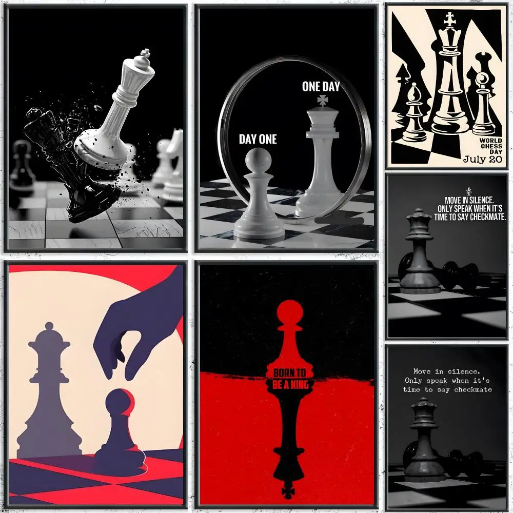 Classic Game Chess Poster HD Self-Adhesive No Residue After Removal Ideal for All Kinds of Wall Decor