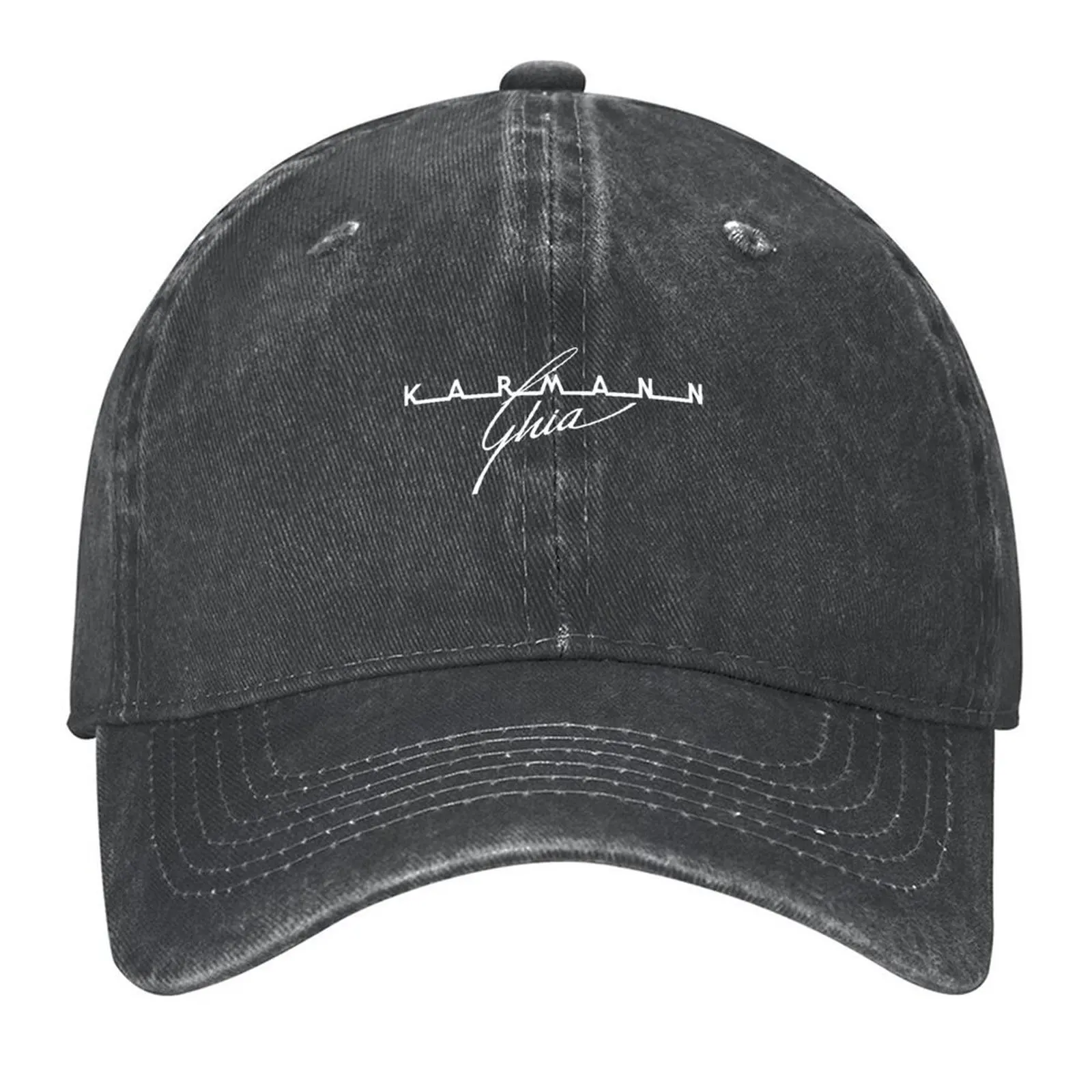 

Karmann Ghia script logo Baseball Cap Kids Hat Brand Man cap Rave Snap Back Hat Men Women's
