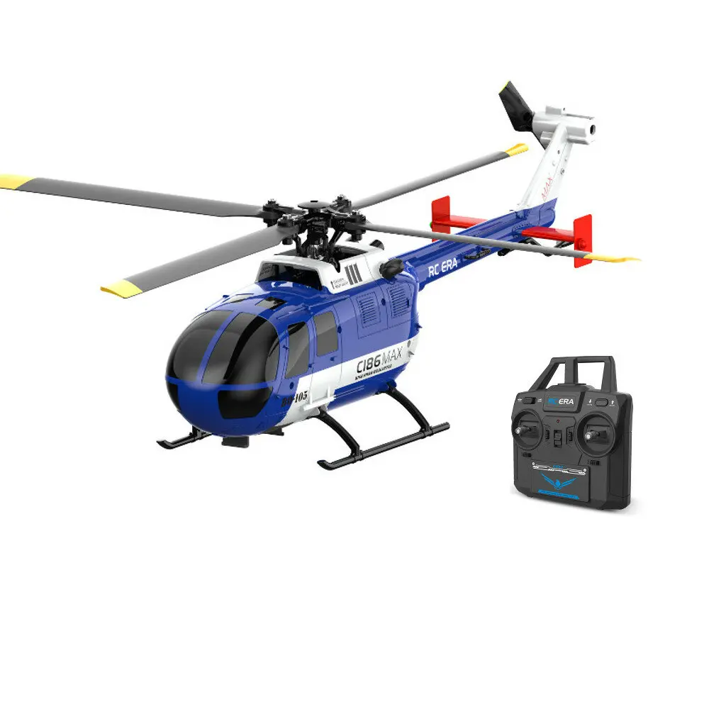 

RC ERA C186MAX 2.4G 4CH 6-Axis Gyro Optical Flow Localization Altitude Hold Flybarless RC Helicopter RTF