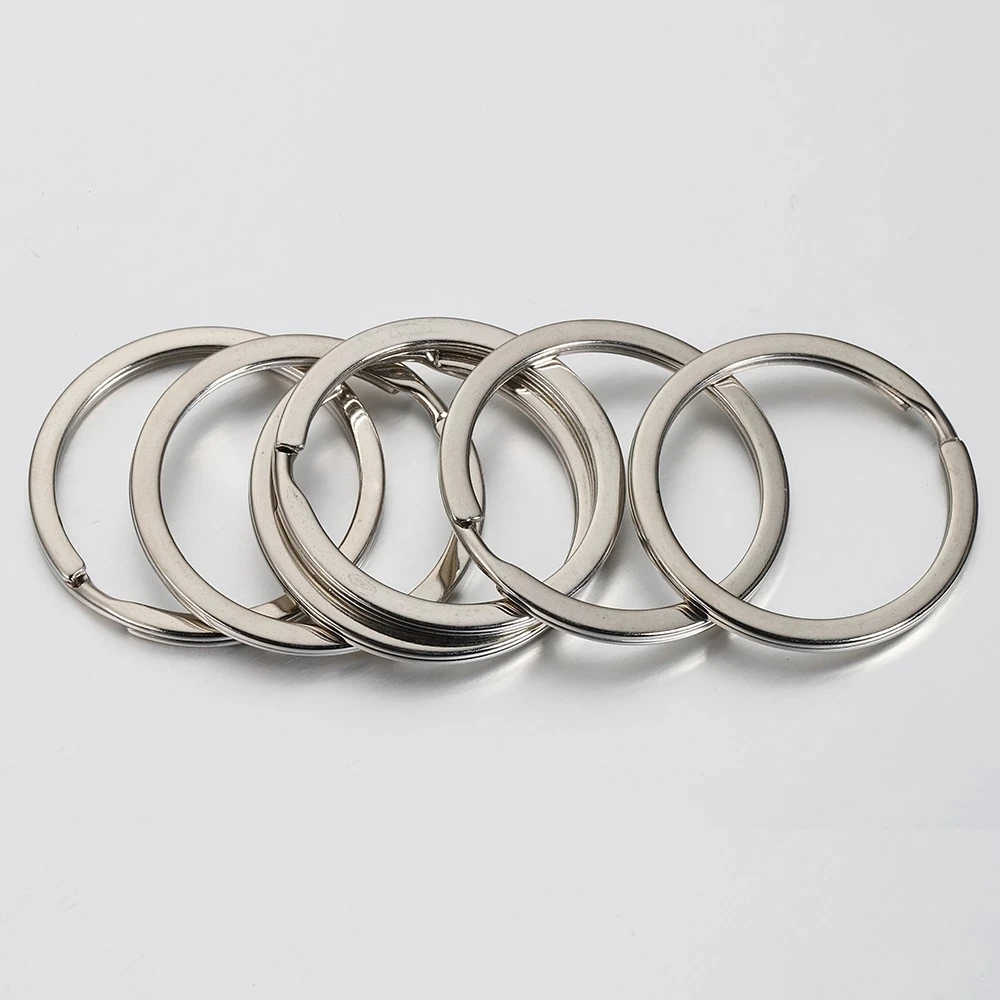 10pcs Stainless Steel Key Rings 30mm Round Flat Line Split Rings Keyring for Jewelry Making Keychain DIY Findings