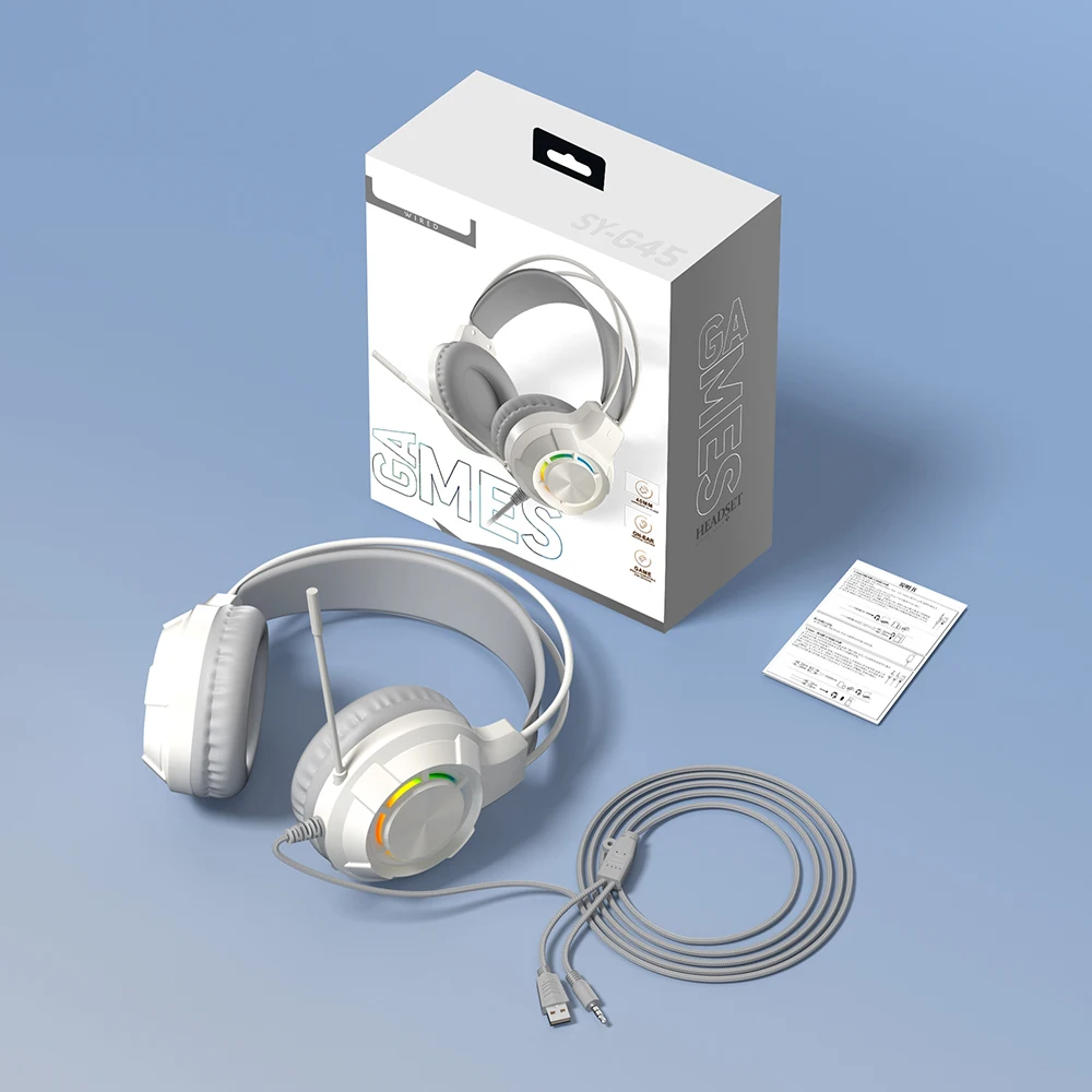 Cuffie cablate cuffie da gioco con microfono a cancellazione di rumore a luce LED per laptop PS4 PS5 accessori per giochi per Computer IPad