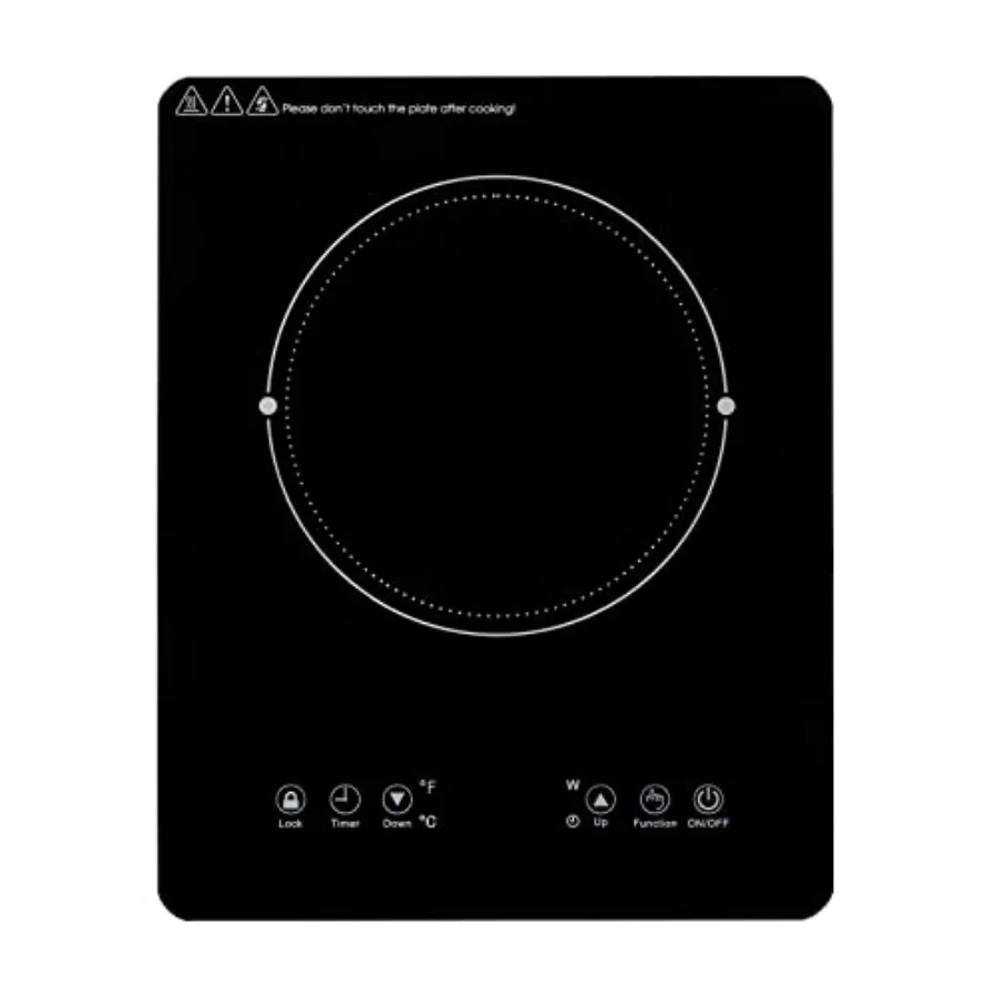 

Digital Induction Cooktop 1800W 110V Single Burner Electric Stove with Legs Black Vitro Ceramic Glass Surface for Cast Iron Pan