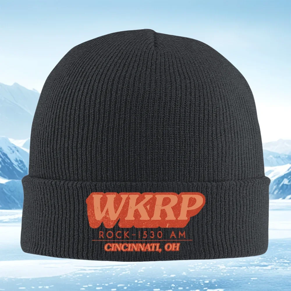 2026 WKRP Rock Cincinnati Ohio station vintage Men Women Unisex Knitted Hat Beanie Pullover Cap Winter Thermal Warm Christmas Ou