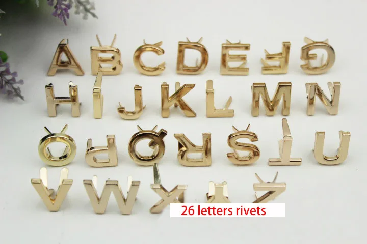 5 Stücke DIY Englisch 26 Buchstaben Metallnieten Klaue Nieten Für Taschen Kleidung Hüte Leder Dekor Alphabete Klaue Niet Handgemachte Handwerk – Detail 33