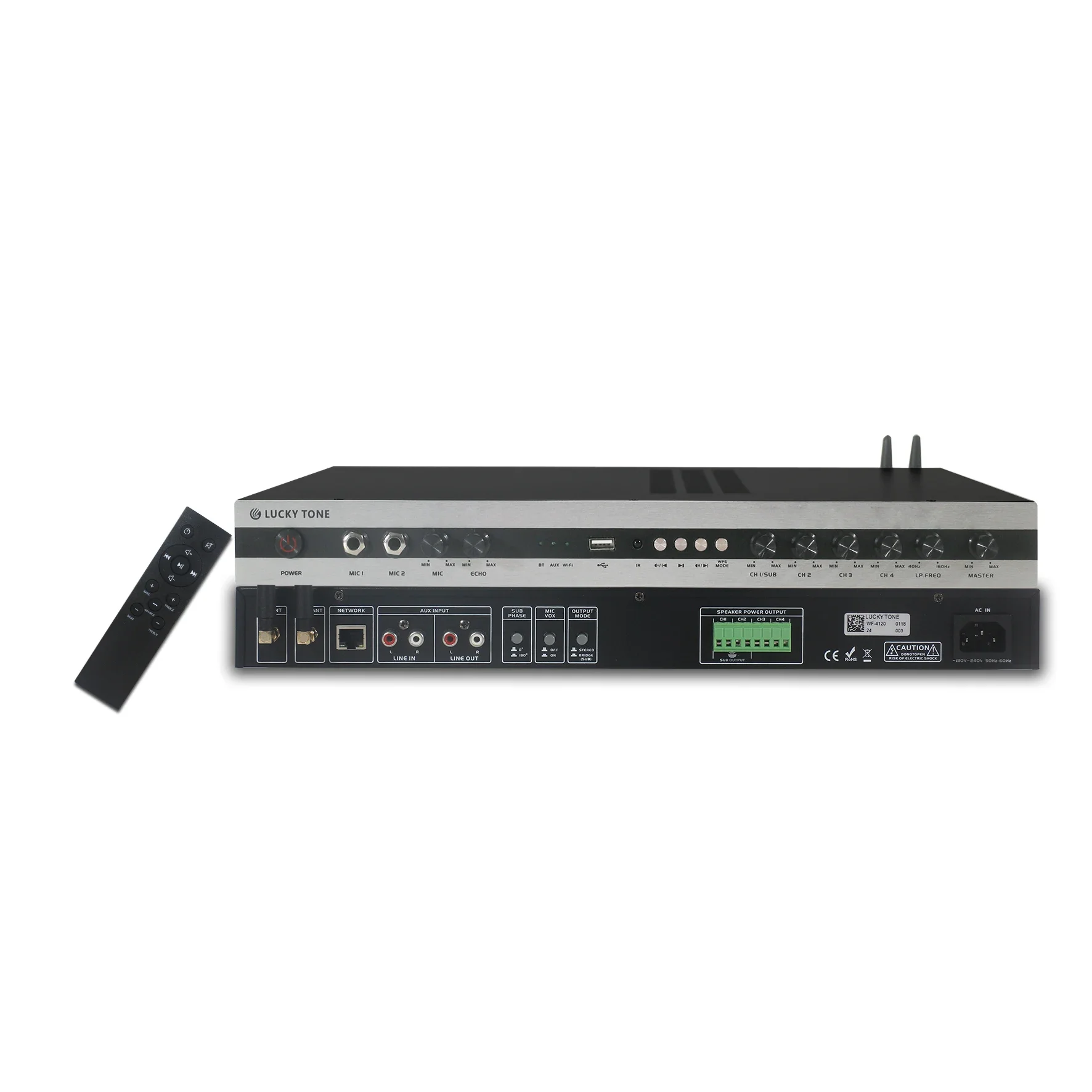 Smart Multi-Room WiFi Audio System Bluetooth 4x120W 4 Channels 1u Amplificador De Audio Professional Audio Amplifier