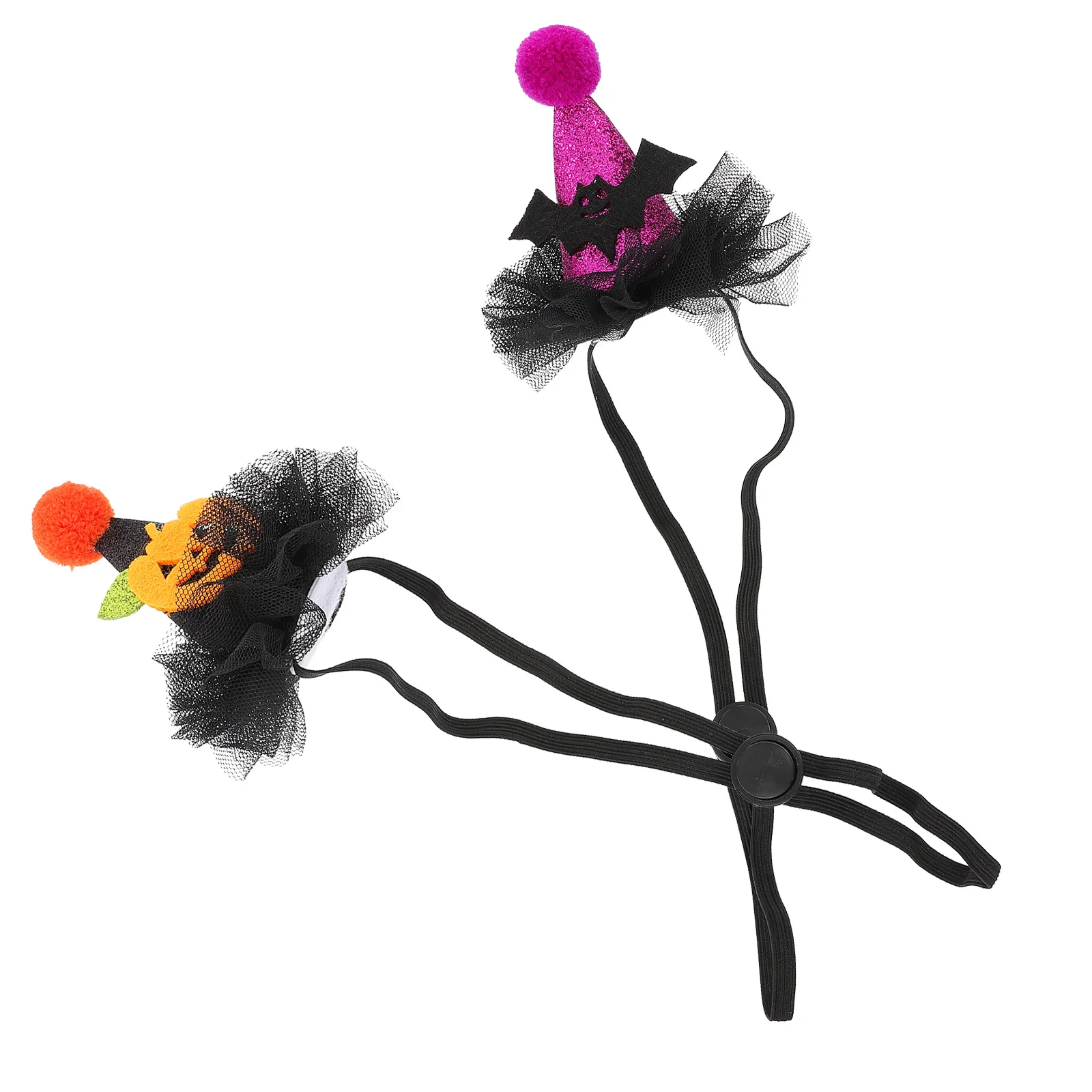 

2pcs Bat Hat Halloween Pet Headdress Purple Black Halloween Headdress For Cat Dog Adjustable Party Cosplay Headgear Costume