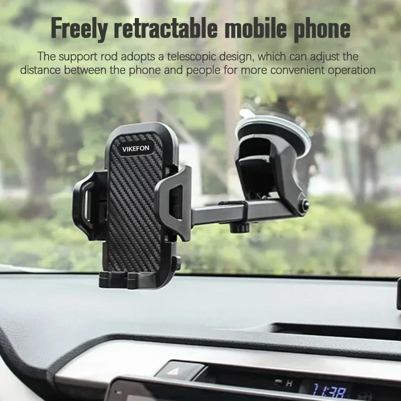 VIKEFON Sucker Car Mobile Phone Holder Mount Dashboard Suction Cup Support in Car Bracket Navigation Universal Stand for Phones