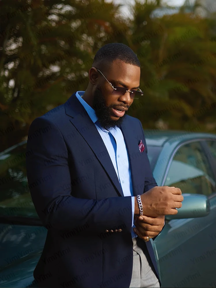 بدلة رجالية مخصصة مكونة من قطعتين مع طية صدر مدببة بزر واحد سترة رجالية لحفلات الزفاف وحفلات الضيوف وحفلات السهرة بقصة ضيقة