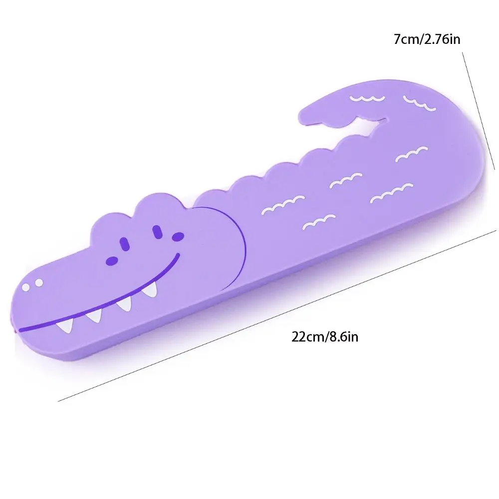 Desktop Organizer Crocodile Shape Pencil Case Silicone Cartoon Stationery Box Portable Waterproof Storage Bag Children