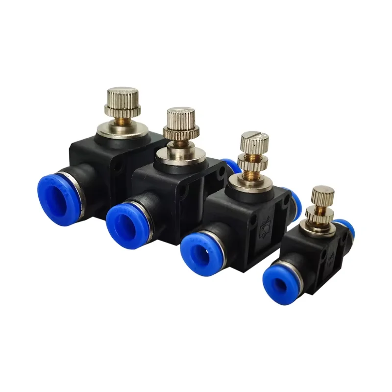 10PCS A LOT LSA type Pneumatic Fitting 4 6 8 10 12mm Fast connection Air Speed Pressure Regulating Throttle Valve