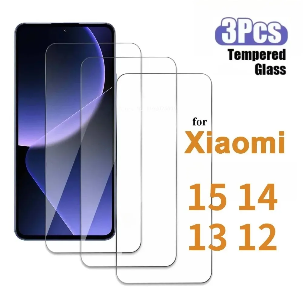 3 Stück für Xiaomi 15 14 Gehärtetes Glas Displayschutzfolie für Xiaomi 13 12 Serie 9H Schutz HD Klar Transparent Kratzfest
