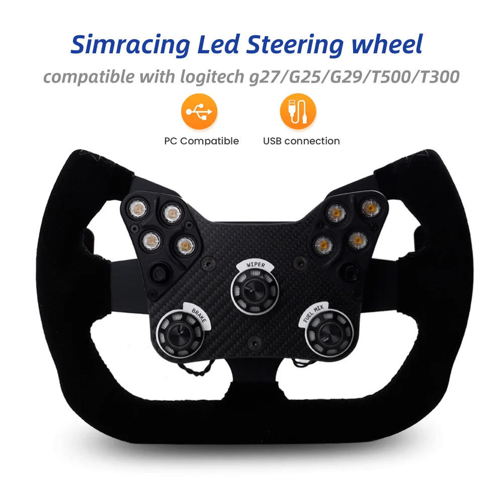 Simracing Steering Wheel Control PC Racing Wheel  Led Button Race Gaming Paddle Shifter for Logitech G29 Thrustmaster Th8a