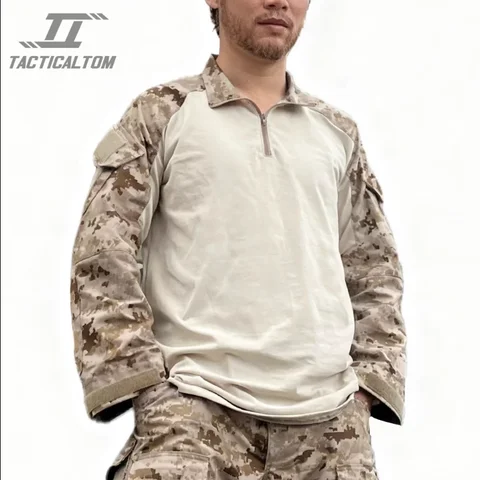 US Camouflage Uniform AOR1 Desert Frog Suit Man Summer Include Tops Pants
