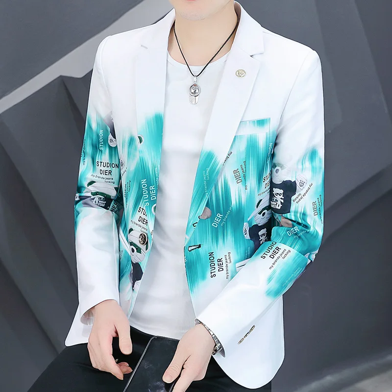 2024 new fashion men\'s business casual printed suit jacket  jacket  costume homme  men blazer slim fit  ropa de hombre M-3XL