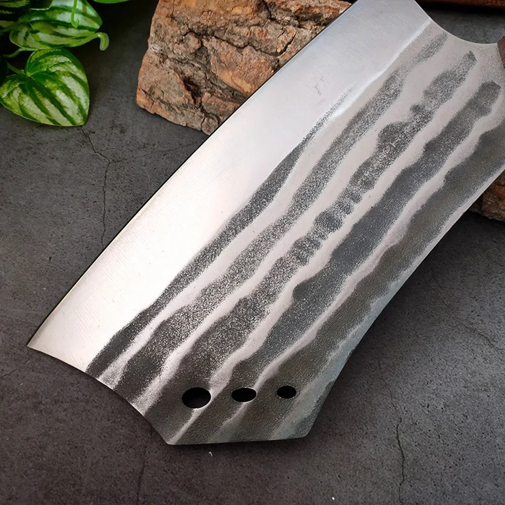 Full Tang Chef Knife Handmade Forged Stainless Steel Kitchen Tool Meat Cleaver Chinese Butcher Chef Utensils with Wooden Handle