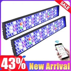 New PopBloom WiFi Reef Aquarium Led Light, Marine Aquarium Lamp Full Spectrum for 60cm 90cm 120cm SPS/LPS Coral Aquarium Tank