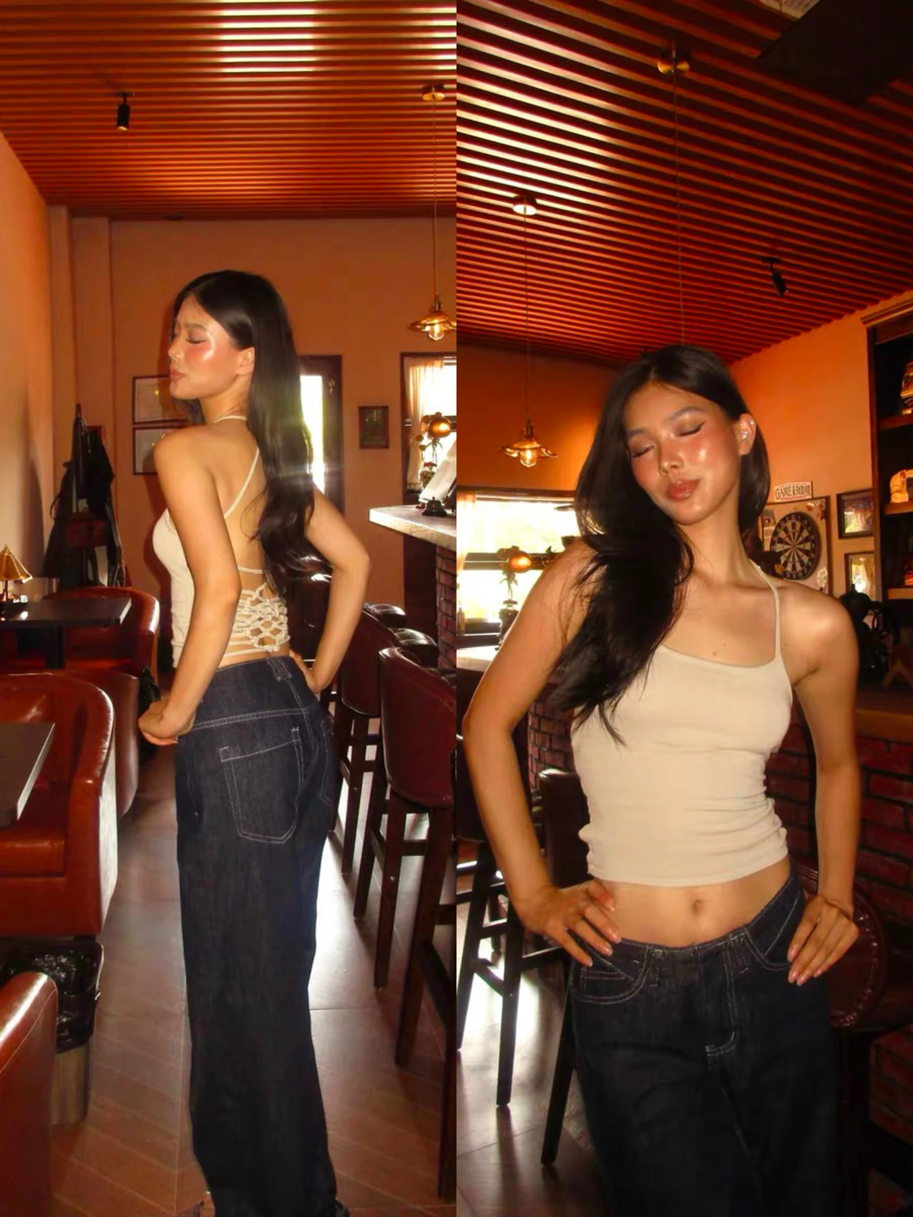 Regata com design sexy sem costas, blusa halter de malha com padrão de diamante feito à mão, colete elástico curto para meninas quentes, suéter de contas moderno e versátil